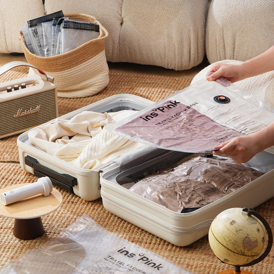 Vacuum Compression Storage Bags with USB - Rechargeable Electric Pump - Ultra - Compact, Lightweight Space - Savers