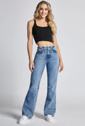 JEANS MOM SEMI CAMPANA TIRO SUPER ALTO FLEX